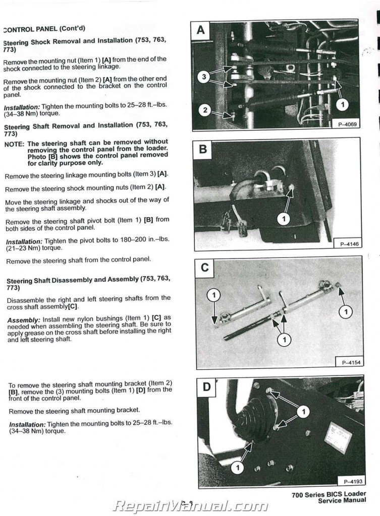 Bobcat 751 753 763 773 Includes H Series for 753 Service Manual