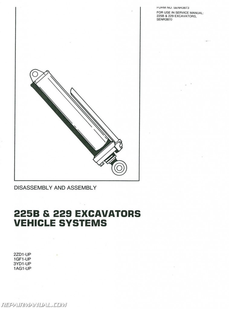 Caterpillar 225B 229 Excavator Service Manual