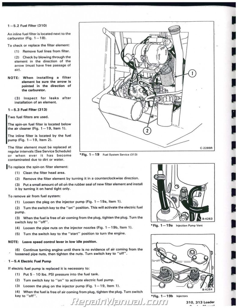 Bobcat 310 313 371 Service Manual