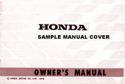 Sample Honda Owners Manual