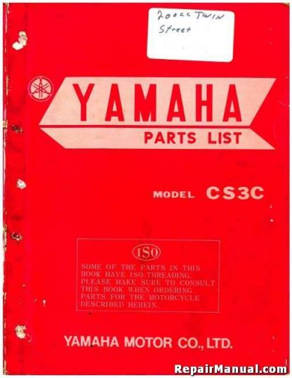 Official 1970 Yamaha CS3C Parts List Factory Parts Manual