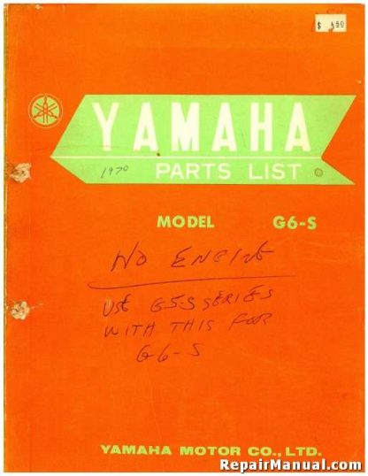 Official 1970 Yamaha G6S Motorcycle Parts List Factory Parts Manual