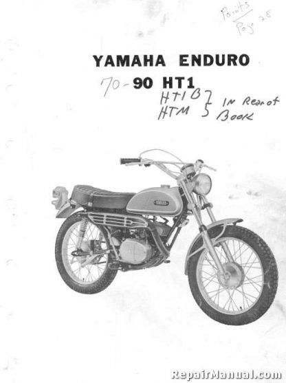 Official 1970 Yamaha HT1 Motorcycle Parts List Factory Parts Manual