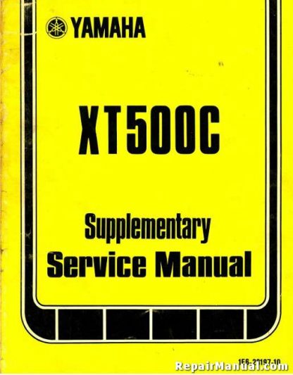 Official 1976 Yamaha XT500C Motorcycle Factory Service Manual Supplement