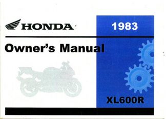 1983 Honda XL600R Motorcycle Owners Manual