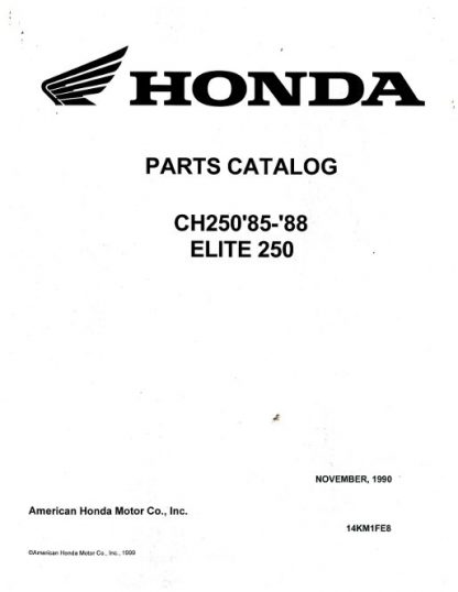 Official 1985-1988 Honda CH250 Elite Parts Manual