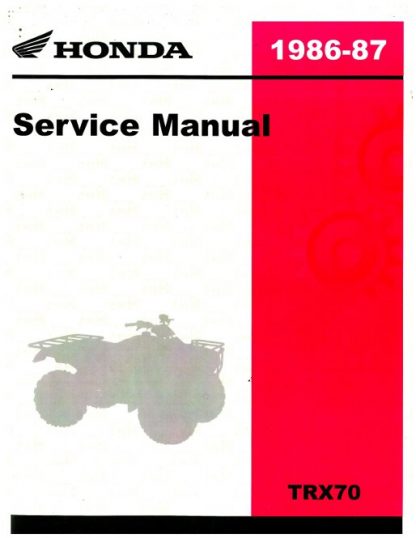 Official 1986-1987 Honda TRX70 Factory Service Manual