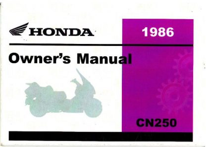 Official 1986 Honda CN250 Helix Scooter Factory Owners Manual
