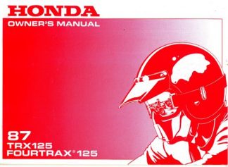 Official 1987 Honda TRX125 ATV Owner Manual