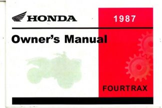 Official 1987 Honda TRX200SX Fourtrax ATV Factory Owners Manual