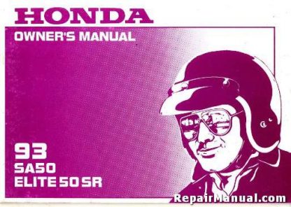 Official 1993 Honda SA50 Elite 50 SR Factory Owners Manual