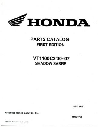 Official 2000-2007 Honda VT1100C2 Shadow Sabre Parts Manual