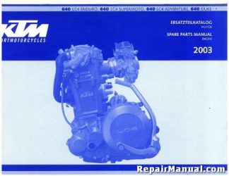 Official 2003 KTM 640 LC4 Engine Spare Parts Manual