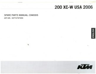 Official 2006 KTM 200 XC-W Chassis Spare Parts Manual