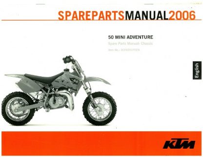 Official 2006 KTM 50 Mini Adventure Chassis Spare Parts Manual