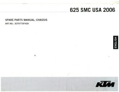 Official 2006 KTM 625 SMC Chassis Spare Parts Manual