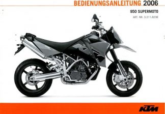 Official 2006 KTM 950 Supermoto Owners Manual Paper In German