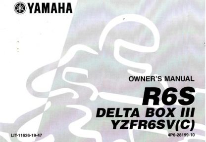 Official 2006 Yamaha YZFR6SVC Motorcycle Owners Manual