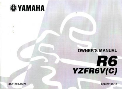 Official 2006 Yamaha YZFR6VC SPV V SPVC SPV Motorcycle Owners Manual