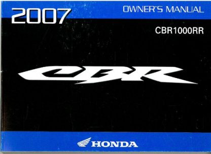 Official 2007 Honda CBR1000RR Owners Manual