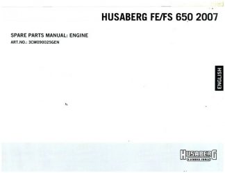 Official 2007 Husaberg FE650 And FS650 Engine Parts Manual