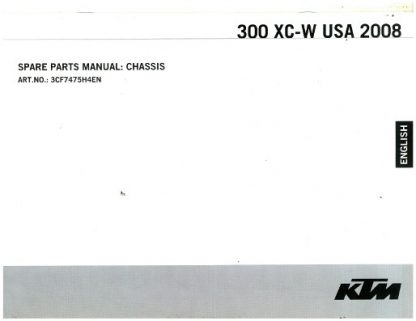 Official 2008 KTM 300 XC-W Chassis Spare Parts Manual