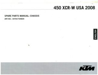 Official 2008 KTM 450 XCR-W USA Chassis Spare Parts Manual