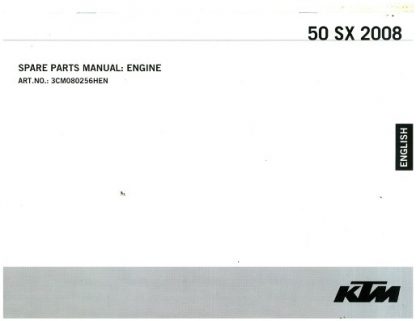 Official 2008 KTM 50 SX Engine Spare Parts Manual