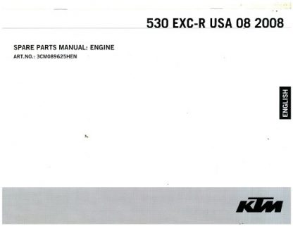 Official 2008 KTM 530 EXC-R USA Engine Spare Parts Manual