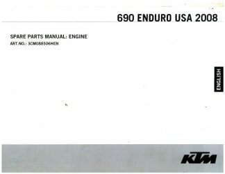 Official 2008 KTM 690 Enduro USA Engine Spare Parts Manual