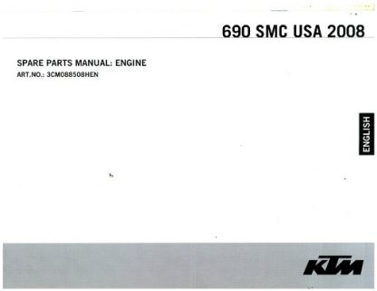 Official 2008 KTM 690 SMC Engine Spare Parts Manual