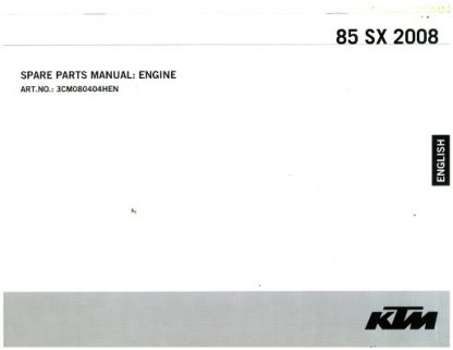 Official 2008 KTM 85 SX Engine Spare Parts Manual