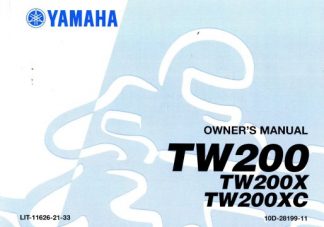 Official 2008 Yamaha TW200X Factory Owners Manual