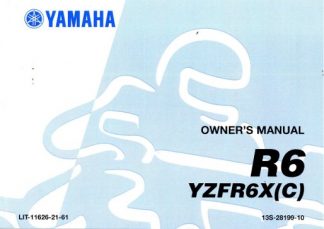 Official 2008 Yamaha YZFR600XY R6 Motorcycle Owners Manual