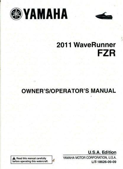 Official 2011 Yamaha FZR GX1800-K Owners Manual