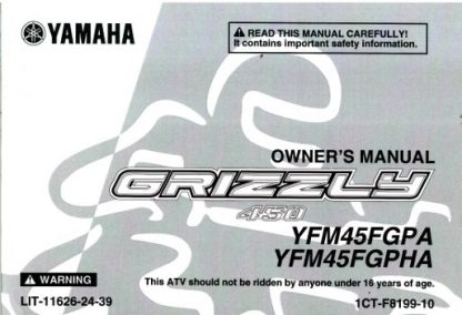 Official 2011 Yamaha YFM450FGP Grizzly Factory Owners Manual