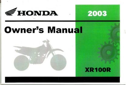 Official Honda 2003 XR100R Motorcycle Owners Manual