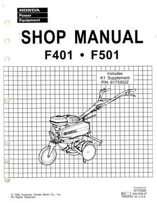 Honda FG100 Tiller Shop Manual