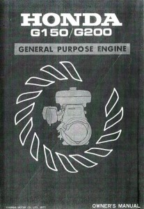 Honda G150 G200 Engine Owners Manual