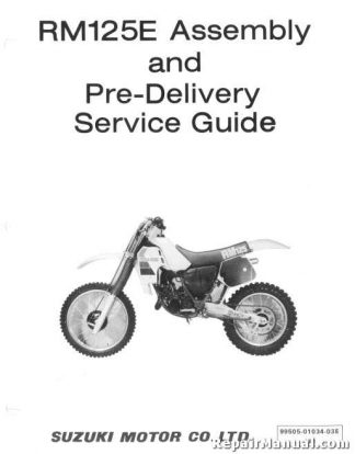 Official 1984 Suzuki RM125 Motorcycle Assembly Preparation Manual