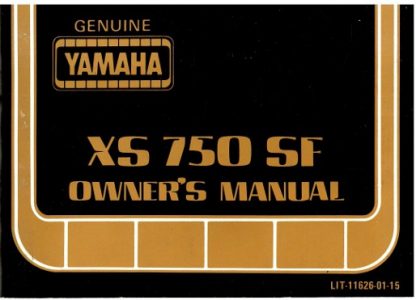 1979 Yamaha XS750SF Motorcycle Owners Manual